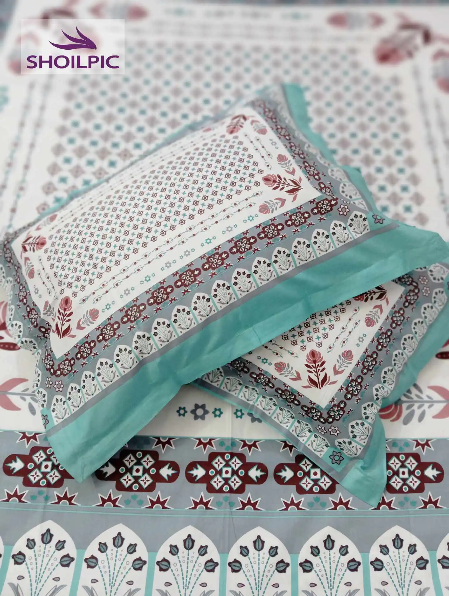 Premium Quality Digital print Bed Sheet (3 Pcs) - Image 3